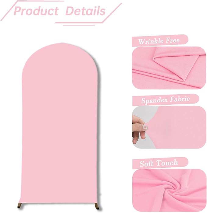 bricia Wedding Arch Backdrop Stand Cover, 6FT Double Sided Stretchy Arch Cover - Image 4