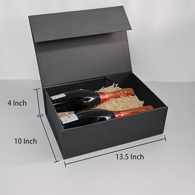 LIFELUM Gift Box 13.5''x10''x4'' Large Black Gifts Boxes - Image 3
