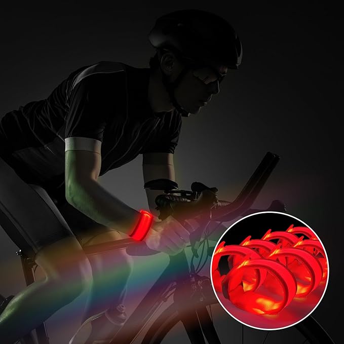 M.best 8pcs LED Light Up Bracelets Glow Flashing Wristbands Glow in The Dark - Image 2