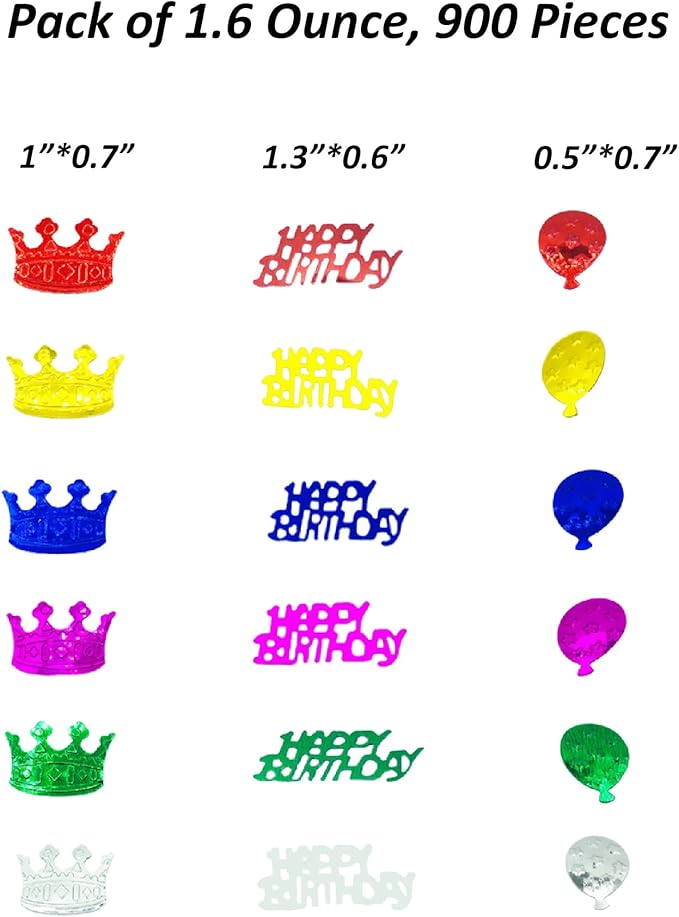Confetti Happy Birthday Sequins Table Confetti Metallic Foil Sprinkles or DIY - Image 3
