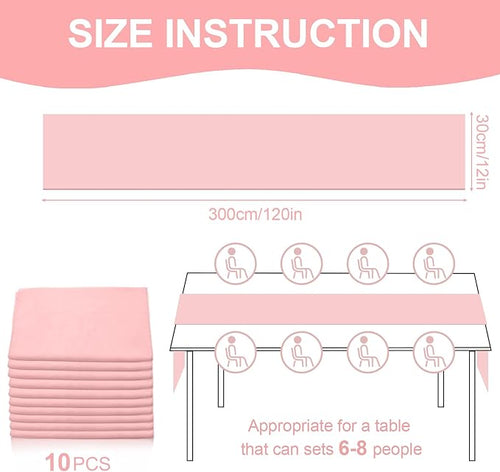10 Pack 10ft Baby Pink Chiffon Table Runners Wedding Table Runner Sheer - Image 2