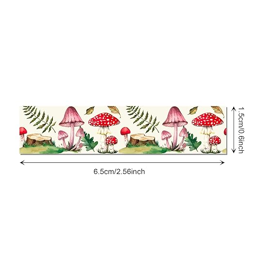 Adirasenotek 12 Rolls Mushroom Washi Tape Set, Vintage Washi Tape Decorative - Image 4