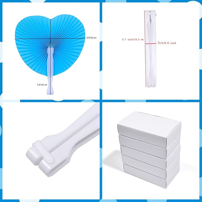 12 Packs Decorative Paper Folding Hand Fans Handheld - Image 2