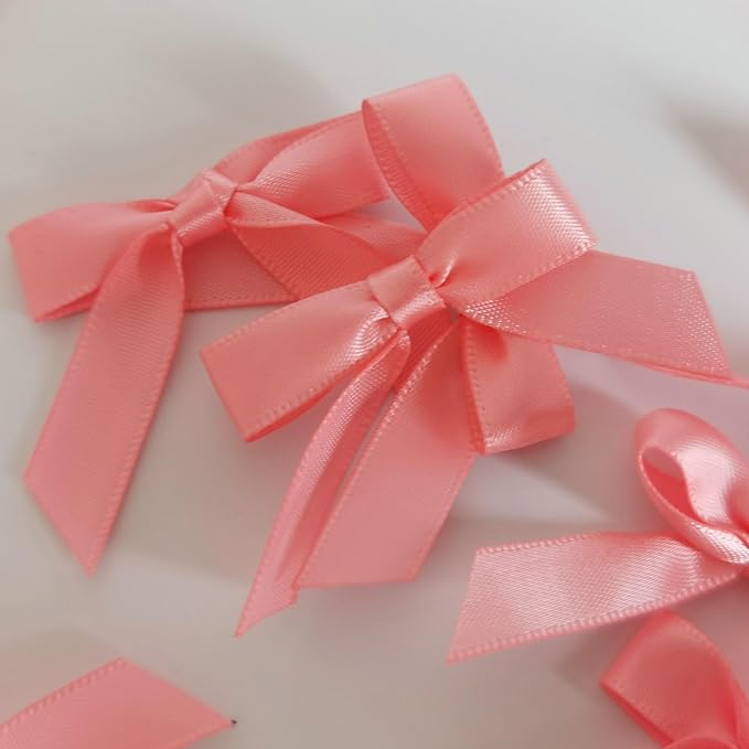 50pcs 1-1/2" Mini Light Pink Satin Ribbon Bows Without Twist Ties - Image 9