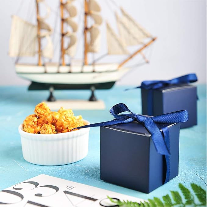 AWELL Navy Blue Gift Candy Box Bulk 2x2x2 inches - Image 4