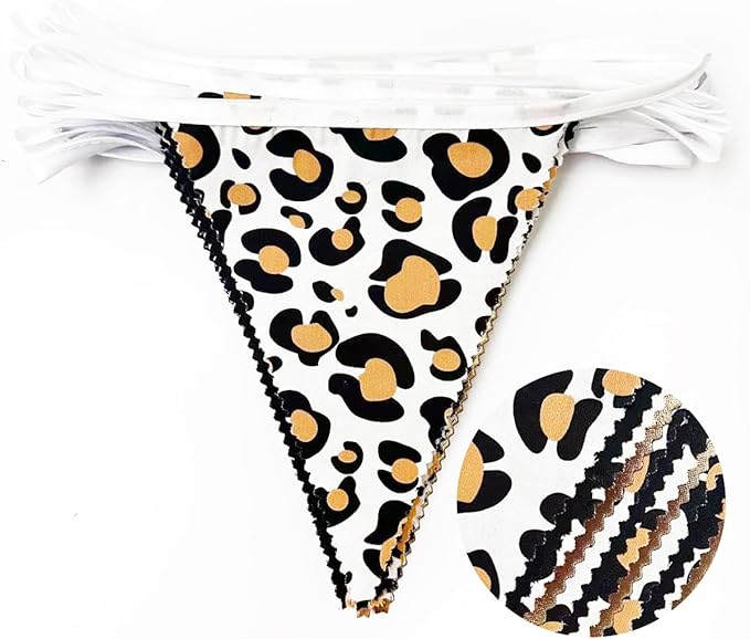 32Ft Cheetah Party Decorations Metallic Brown Black Leopard Triangle Banner - Image 2