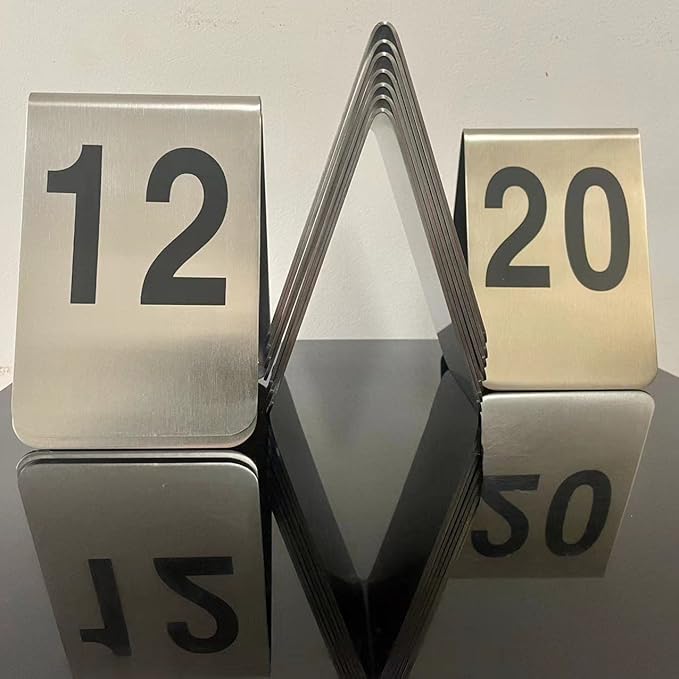 Metal Place Cards Stackable Tent Style Table Numbers, Place Card Holders - Image 2