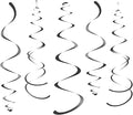 WEVEN Black Party Hanging Swirl Decorations Plastic Streamer by WEVEN