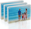 4×6 Acrylic Photo Frames 3 Pack, 10mm+10mm Thick Magnetic Double Sided by Unknown