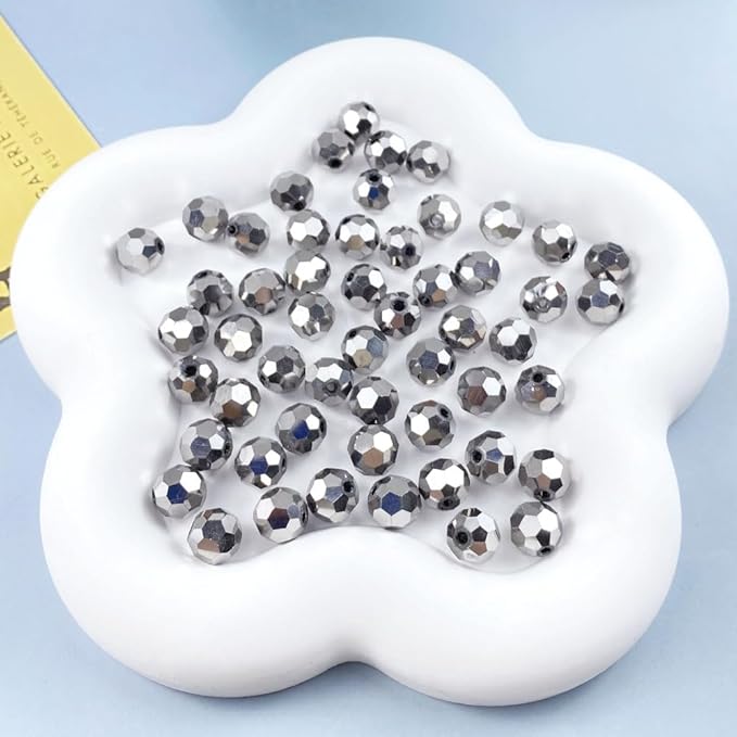 50 PCS 10mm Crystal Glass Beads Round Multiple Faceted Loose Spacer Glass Beads - Image 6