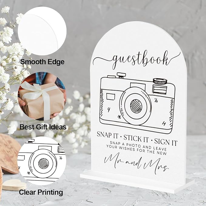 Wedding Photo Guest Book Sign, Guest Book Desk Decor - Image 3