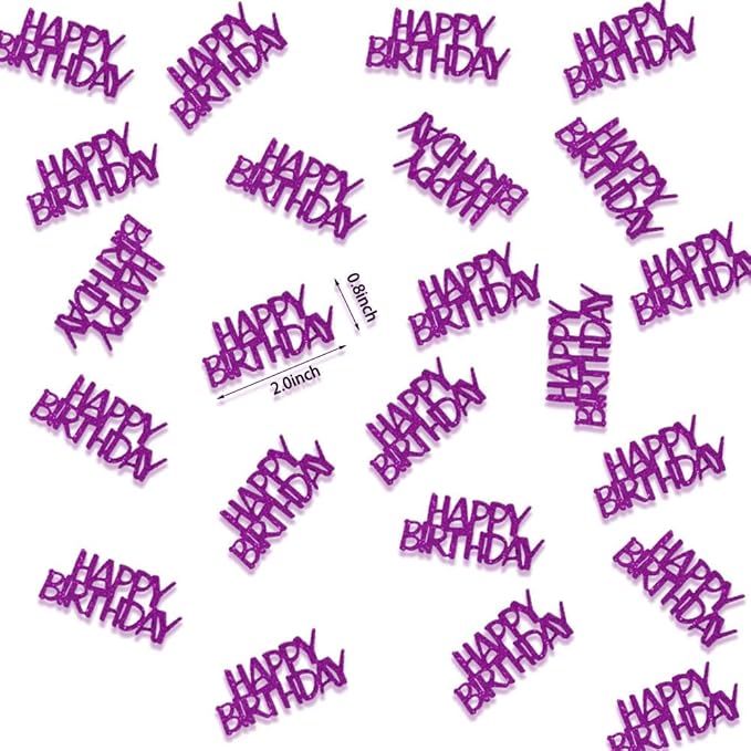 Purple Happy Birthday Confetti Girl Birthday Party Decorations Glitter Table - Image 3