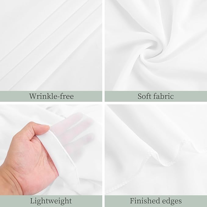 8 Panels White Ceiling Drapes 5ftx20ft Wedding Ceiling Drapes Chiffon Fabric - Image 3