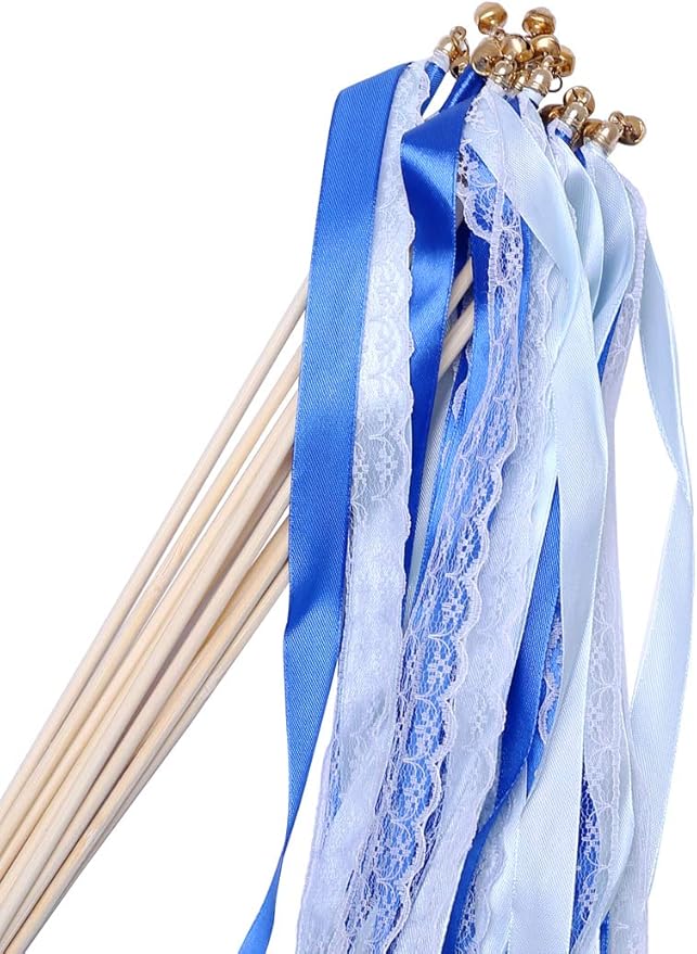 30pcs Lace Ribbon Stick Wands Christmas Birthday Party Streamers Wands Fairy by Wishprom