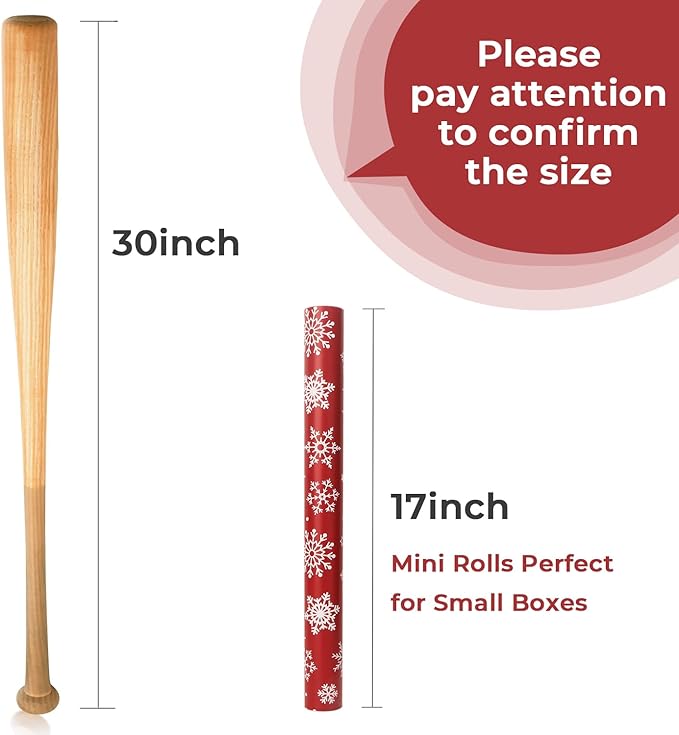 Ribbli Christmas Wrapping paper Reversible Snowflake and Christmas Tree Red - Image 2
