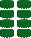 8 Pack Green Round Tablecloth 120 Inch Stain and Wrinkle Resistant Round Green by Heneger