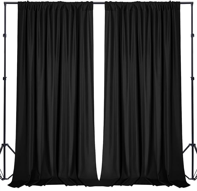 Sugargirl 10x10FT Black Backdrop Curtains Polyester Photo Backdrop Drapes by Sugargirl