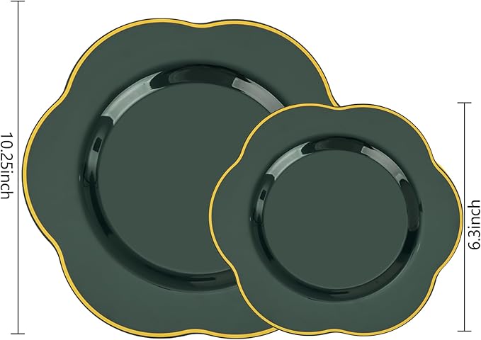 Liacere 50PCS Green Plastic Plates - Image 2