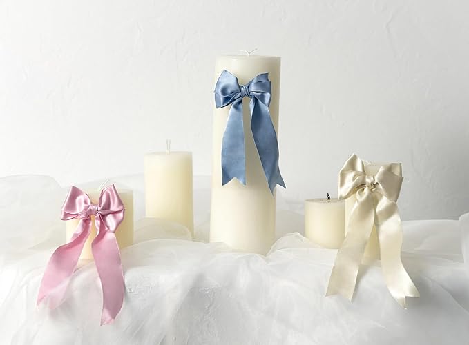 Pink Satin Ribbon Double-Faced Wired Ribbons - Image 5
