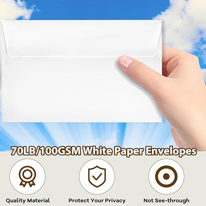 gisgfim 1000 Pcs A7 Envelopes 5.25x7.25 Inches Self Adhesive Invitation - Image 5