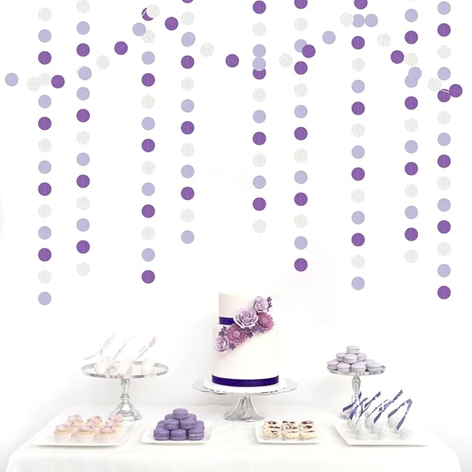 Purple Silver Birthday Party-Decorations Streamers - 52FT Graduation Hanging - Image 4