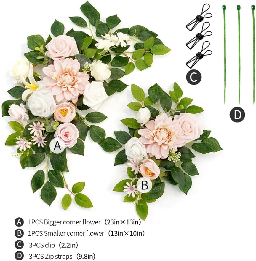 Wedding Decor Welcome Sign Flower Backdrop Garland - Image 3
