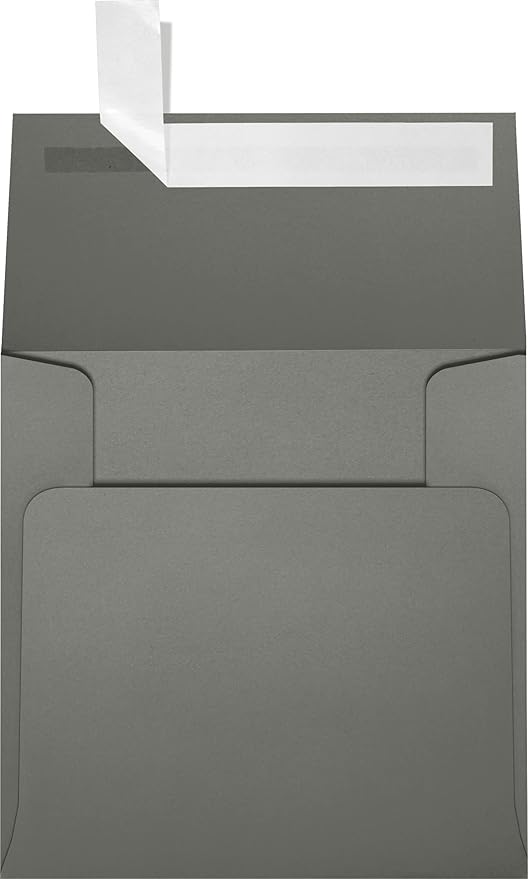 LUXPaper Square Invitation Envelopes | Peel & Press | 4" x 4" | Smoke Gray | by LUXPaper