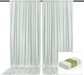 2 Panels Silver Backdrop Curtain, 10 x 7 Feet Background Curtains by Zankubom