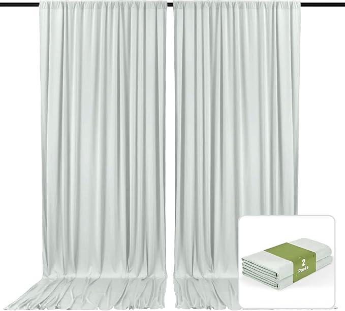 2 Panels Silver Backdrop Curtain, 10 x 7 Feet Background Curtains by Zankubom
