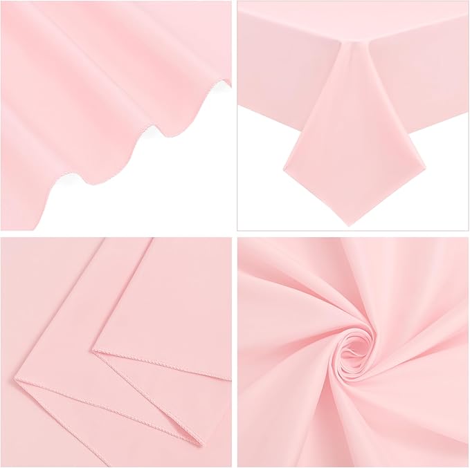 10 Pack Pink Tablecloths for 8ft Rectangle Tables 60 x 126 Inch - Image 7