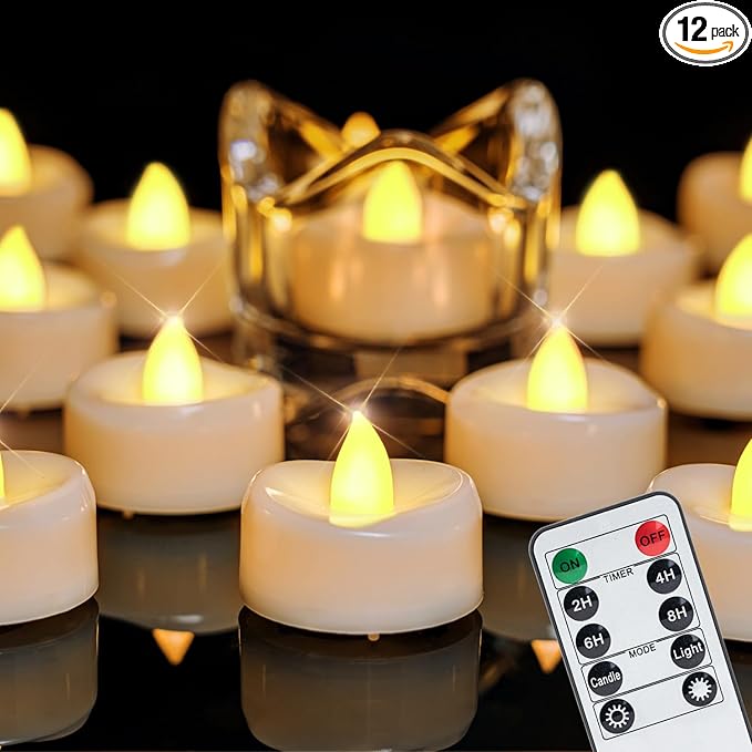 Remote Candles, 400+Hours Remote Control LED Tea Lights Votive Candle by Merrynights