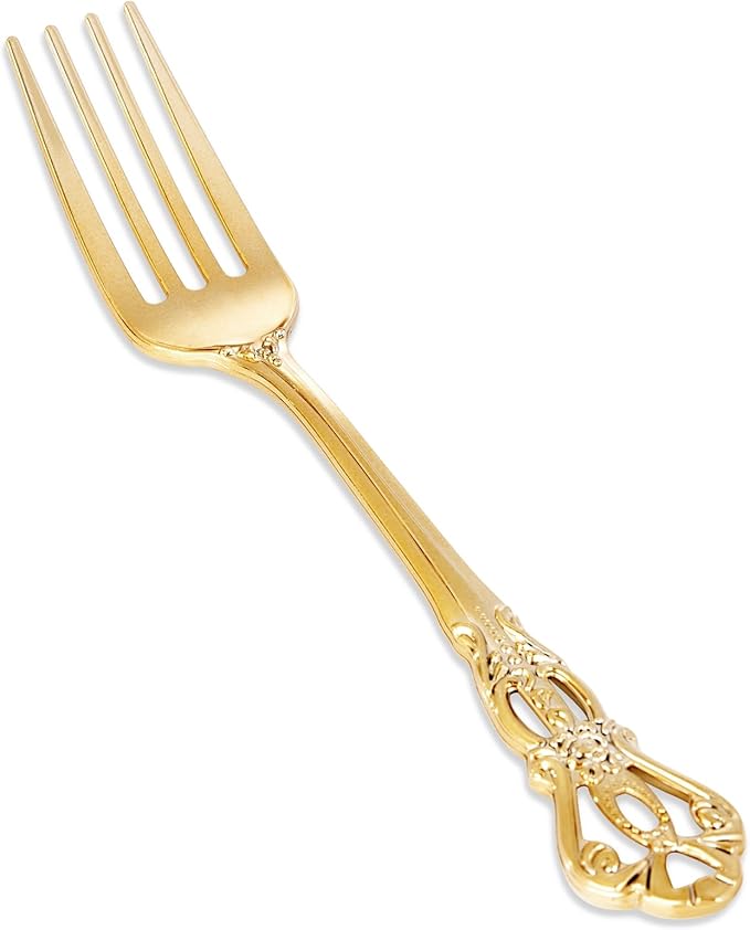30PCS Gold Plastic Forks by Joyido