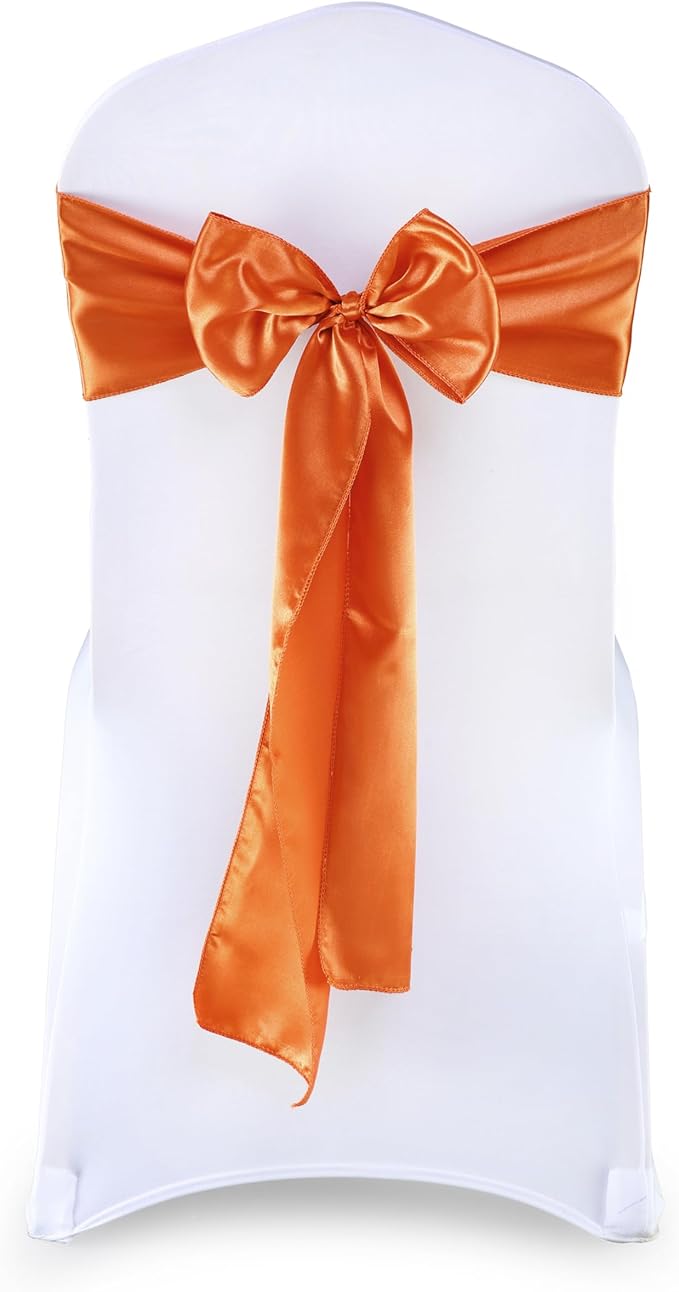 MDS Pack of 200 PCS Satin Chair Sashes Charmeuse Sateen Dining Chair Bows by MDS