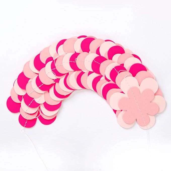 Pink Party-Decorations Streamers-Garland - 52ft Flower Hanging Paper Banner - Image 7