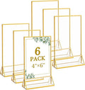 Floroom 6 Pack 4x6 Inch Clear Acrylic Sign Holders, Double-Sided Gold Display by Floroom