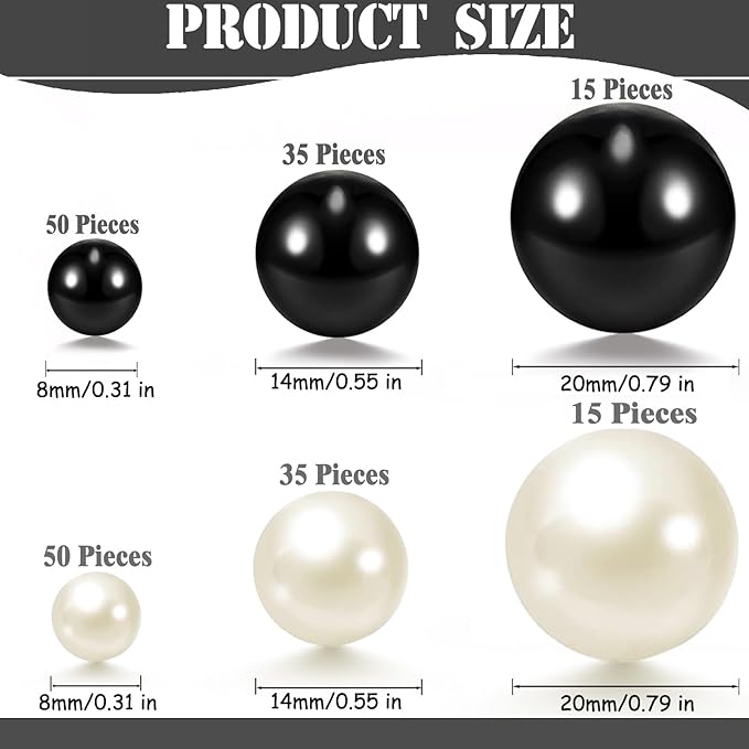 200 Pcs Vase Filler Beads Black and White Pearl Beads - Image 3