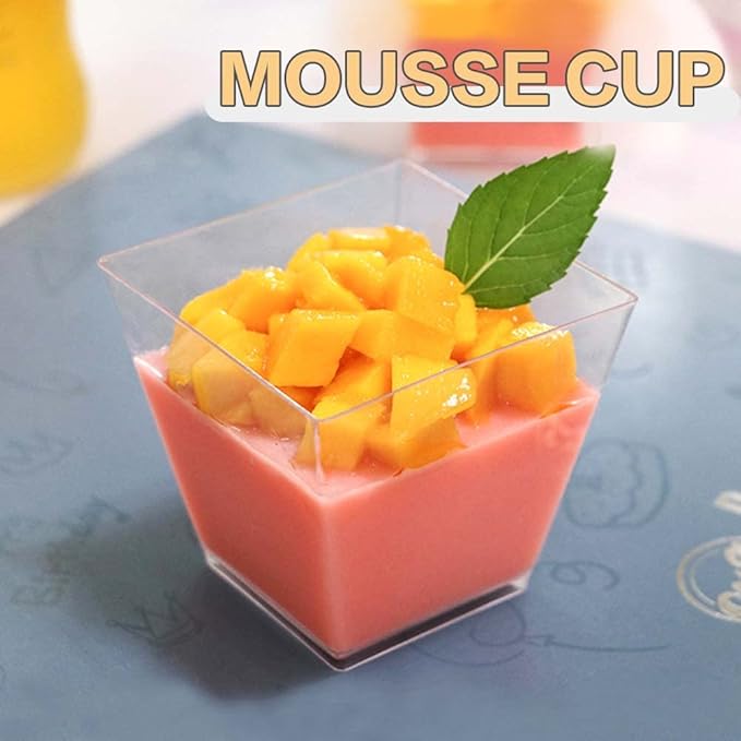 Oomcu 100 Pack 2oz Small Square Clear Plastic Dessert Cups – Mini Disposable - Image 6