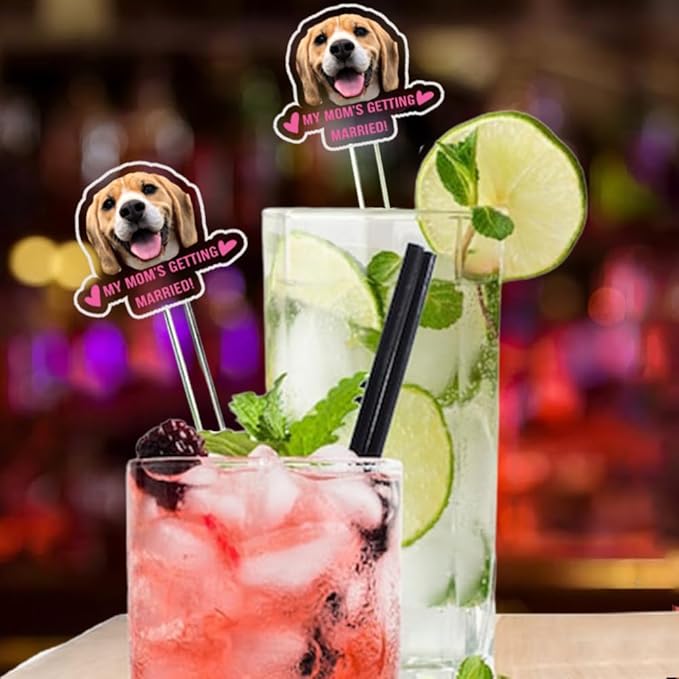 Personalized 50 pcs Double-Sided Wedding Pet Stir Sticks, Custom Dog Cat Stir - Image 6