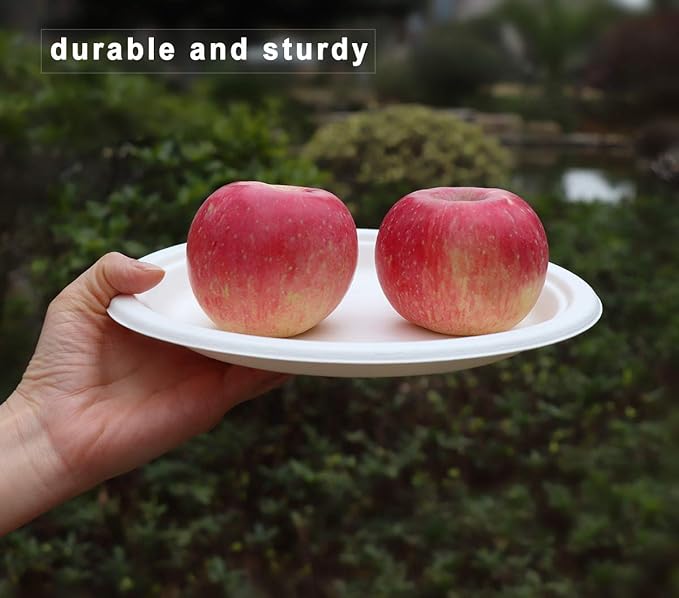GreenWorks 7 inch and 9 inch Heavy-duty Compostable Plates - Image 2