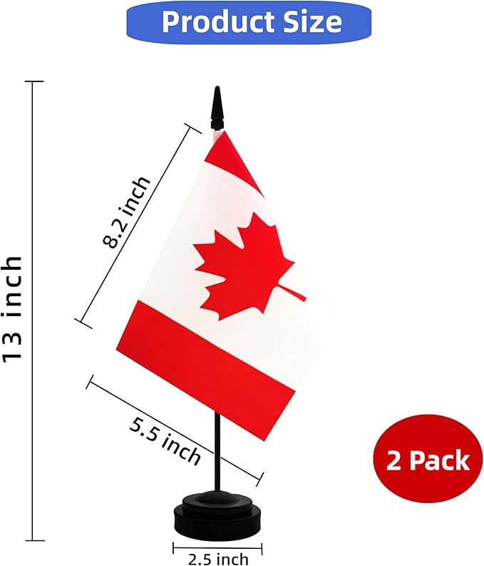 2 Pack Canada Desk Flag, Canadian Table Office Flag - Image 2