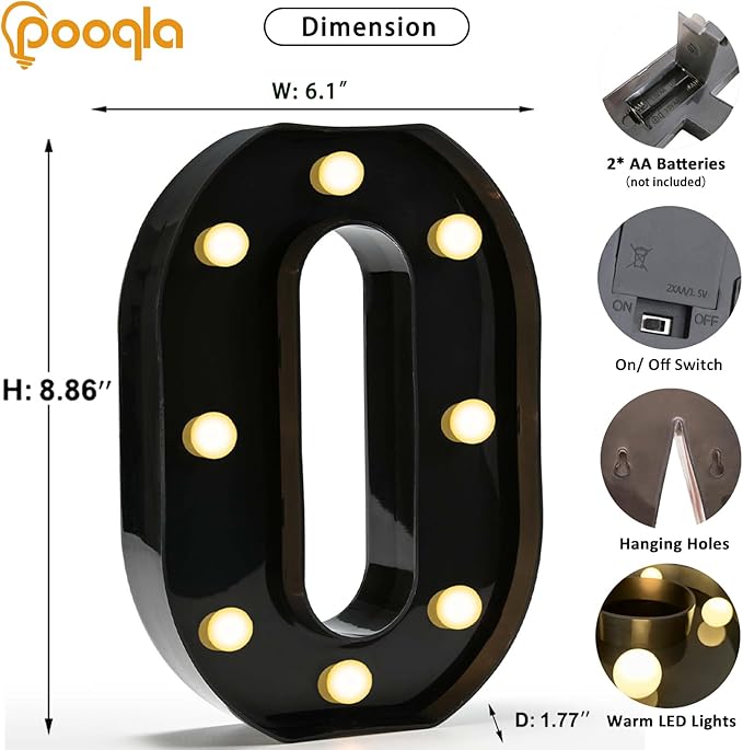 Pooqla Decorative Led Light Up Number Letters - Image 4