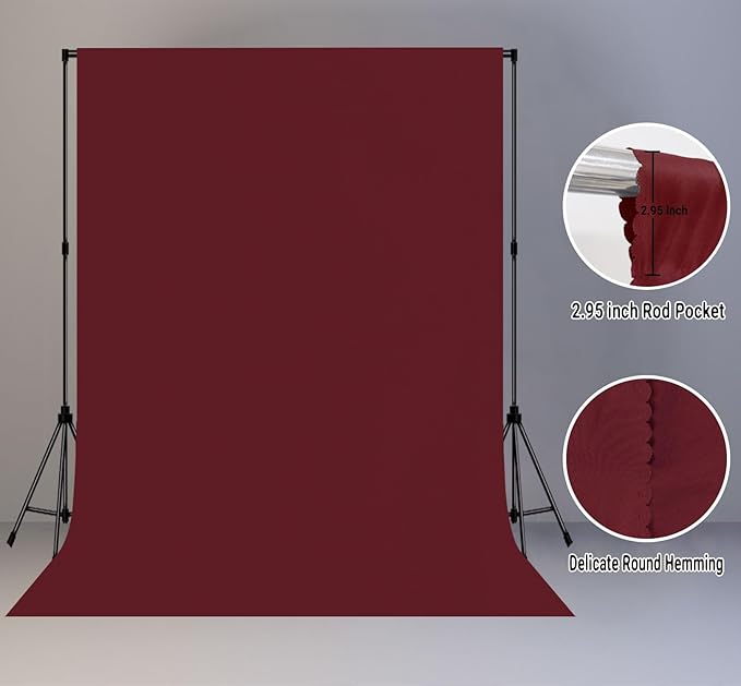 10x20FT Large Wine Red Screen Backdrop Photography Photo Booth Burgundy Red - Image 2