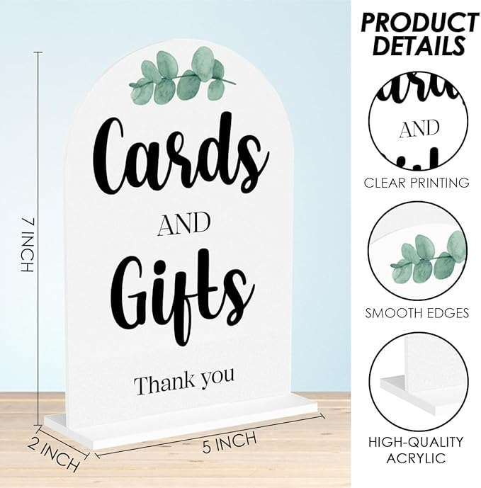 Cards and Gifts Sign for Wedding, Wedding Engagement Bridal Shower Baby Shower - Image 2