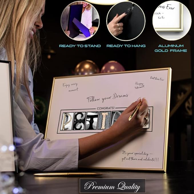 Framed Gold Retirement Decorations Guest Book - Image 3