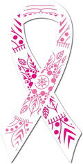 Magnet Me Up Breast Cancer Awareness Pink Mandala Ribbon Magnet Decal, 3.5x7 by MagnetMeUp
