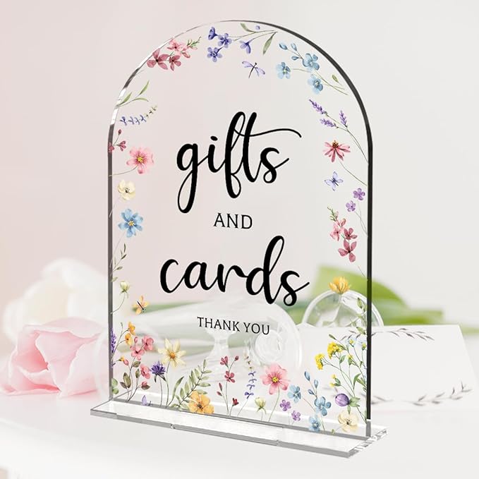 Cards And Gifts Sign, Arch Acrylic Wedding Sign, 5x7 Inch, Wedding Sign - Image 4
