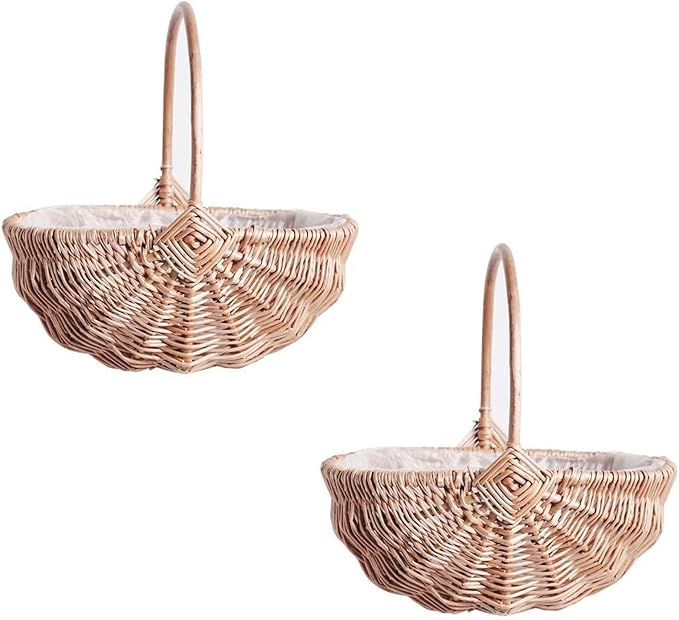 DULRLLY 2 Pcs Handwoven Flower Basket by DULRLLY
