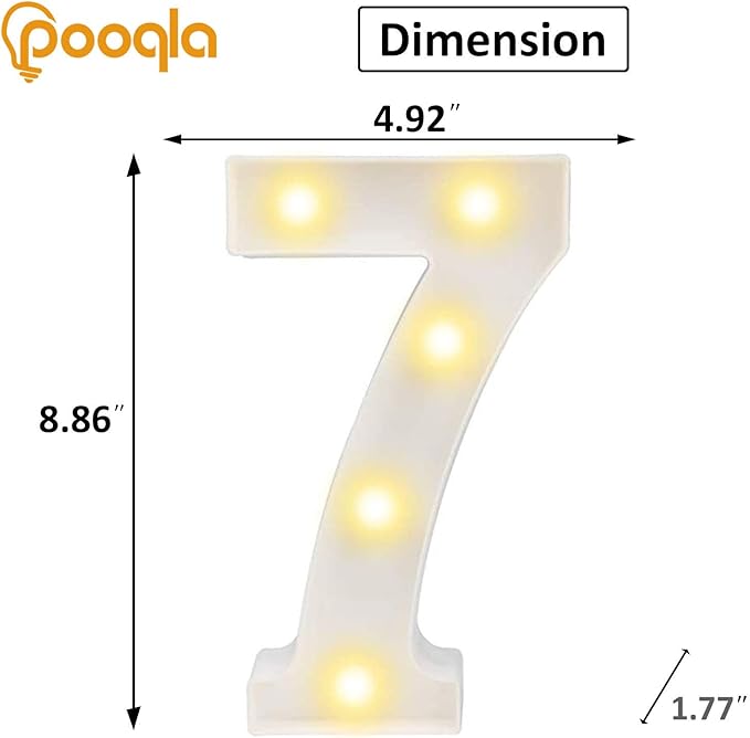 Pooqla Decorative LED Light Up Number Letters - Image 3