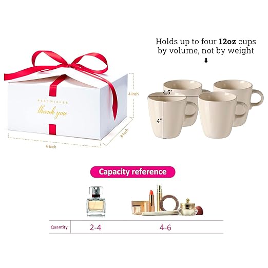 MESHA 8×8×4'' Gift Boxes with Ribbons, Thank you Box - Image 2