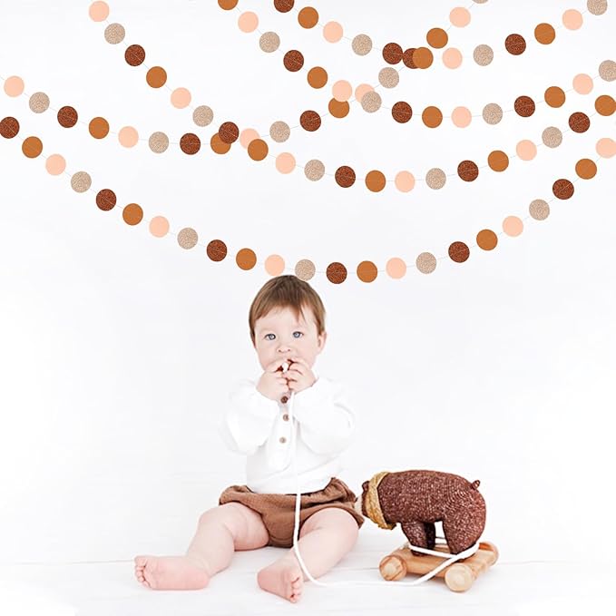 Boho Brown Rose-Gold Party-Decorations Streamers-Garland - 52ft Fall Birthday - Image 6